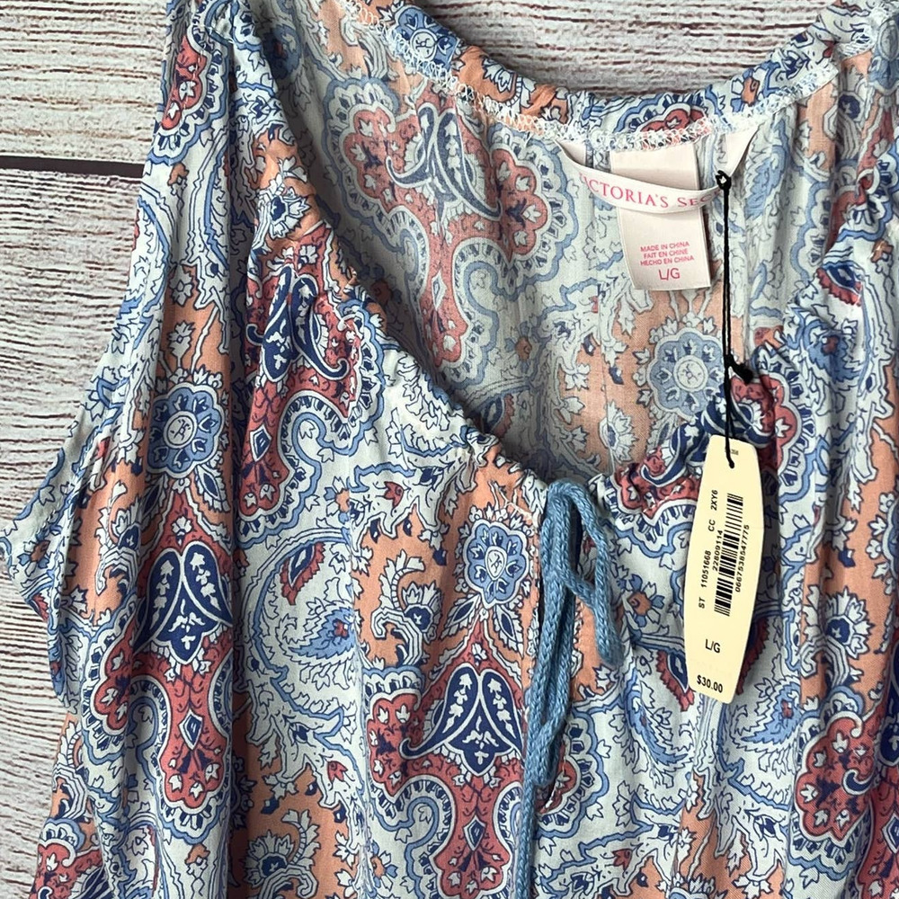 Victoria's Secret Paisley Boho Lounge Pajama Cami Camisole Top Large New - Picture 7 of 11
